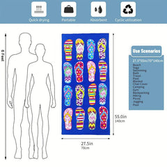 Colorful Printed Beach Towel Microfiber Quick Drying Bath Towel Ultra Absorbent