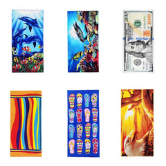 Colorful Printed Beach Towel Microfiber Quick Drying Bath Towel Ultra Absorbent
