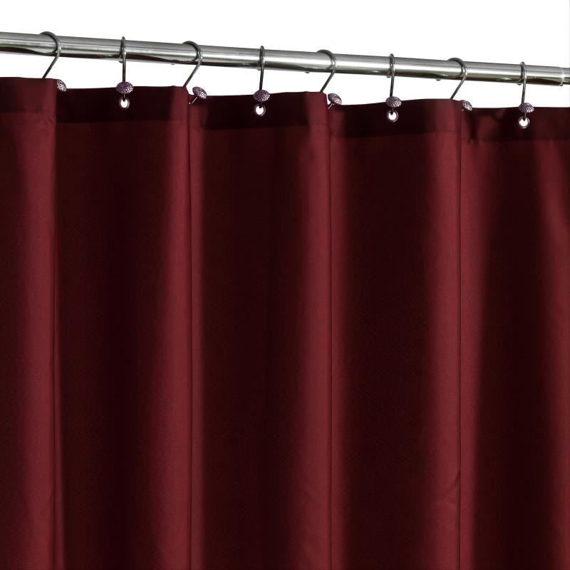 Waterproof Fabric Shower Curtain or Liner Microfiber Soft Cloth Burgundy Purple