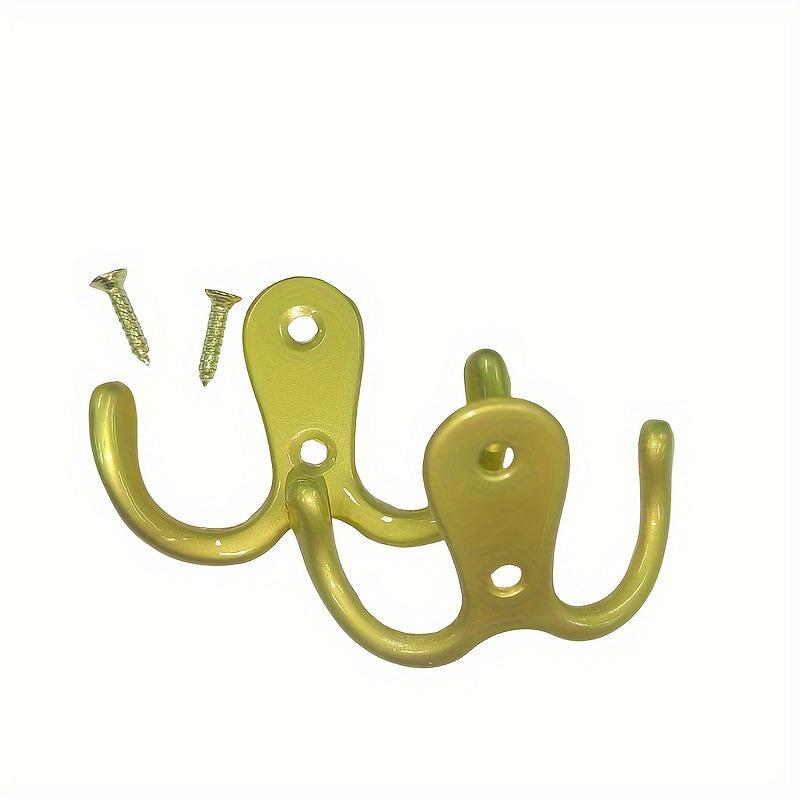 2pcs Double Head Hooks Wall Hangers Antique Bronze Coat Key Bag Towel Hat Rack