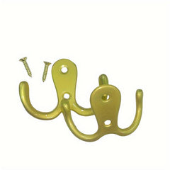 2pcs Double Head Hooks Wall Hangers Antique Bronze Coat Key Bag Towel Hat Rack