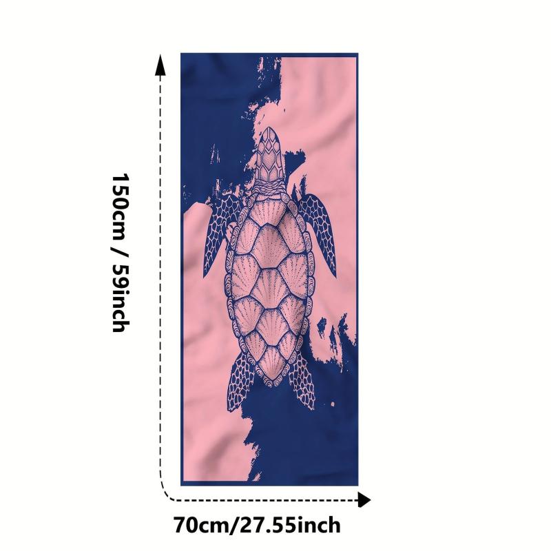 Pink Turtle Pattern Beach Towel Quick Drying Soft Absorbent Towel