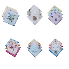3pcs Retro Square Towel Women's Printed Handkerchief Vintage Flower Cotton Face