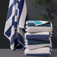 Soft Striped Bath Towel, Home Use, Cotton Material