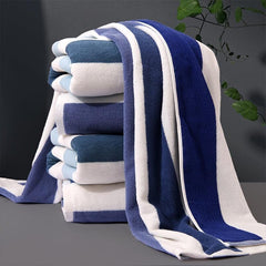 Soft Striped Bath Towel, Home Use, Cotton Material