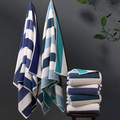 Soft Striped Bath Towel, Home Use, Cotton Material