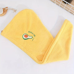 Embroidered Microfiber Hair Towel for Women - Quick Dry Hair Wrap