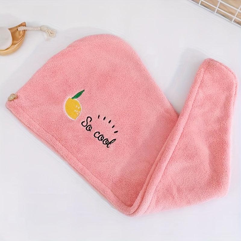 Embroidered Microfiber Hair Towel for Women - Quick Dry Hair Wrap