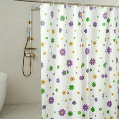 Purple Flower Shower Curtain PEVA Fabric Colorful Wildflower Shower Curtains