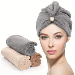 Quick Drying Hair Towel Cap Coral Fleece for Women