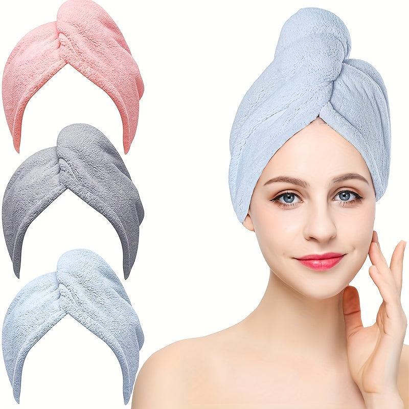 Quick Drying Hair Towel Cap Coral Fleece for Women
