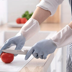 1pc Gradient Dishwashing Gloves Waterproof Rubber Gloves Household