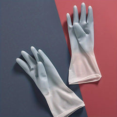 1pc Gradient Dishwashing Gloves Waterproof Rubber Gloves Household