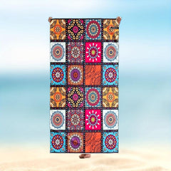 2pcs Microfiber Beach Towel Quick Dry Soft Absorbent Printed Beach Towel
