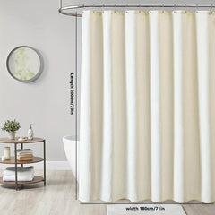 Waterproof Waffle Shower Curtain with Rust-Resistant Grommets
