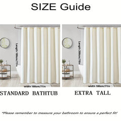 Waterproof Waffle Shower Curtain with Rust-Resistant Grommets