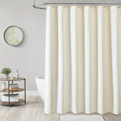 Waterproof Waffle Shower Curtain with Rust-Resistant Grommets