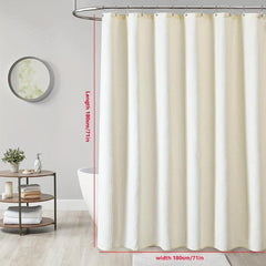 Waterproof Waffle Shower Curtain with Rust-Resistant Grommets