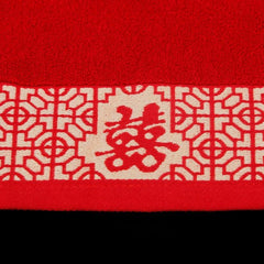 Red Embroidered Hand Towel Soft Cotton Absorbent Towel