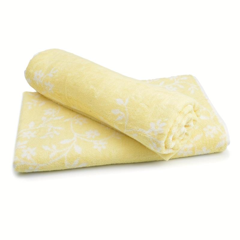 Soft Flower Pattern Bamboo Fiber Bath Towel