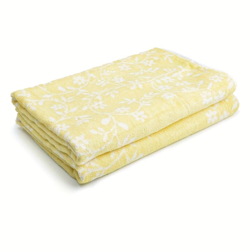 Soft Flower Pattern Bamboo Fiber Bath Towel