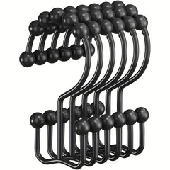 6Pcs Stainless Steel Mountain Ball Curtain Hooks