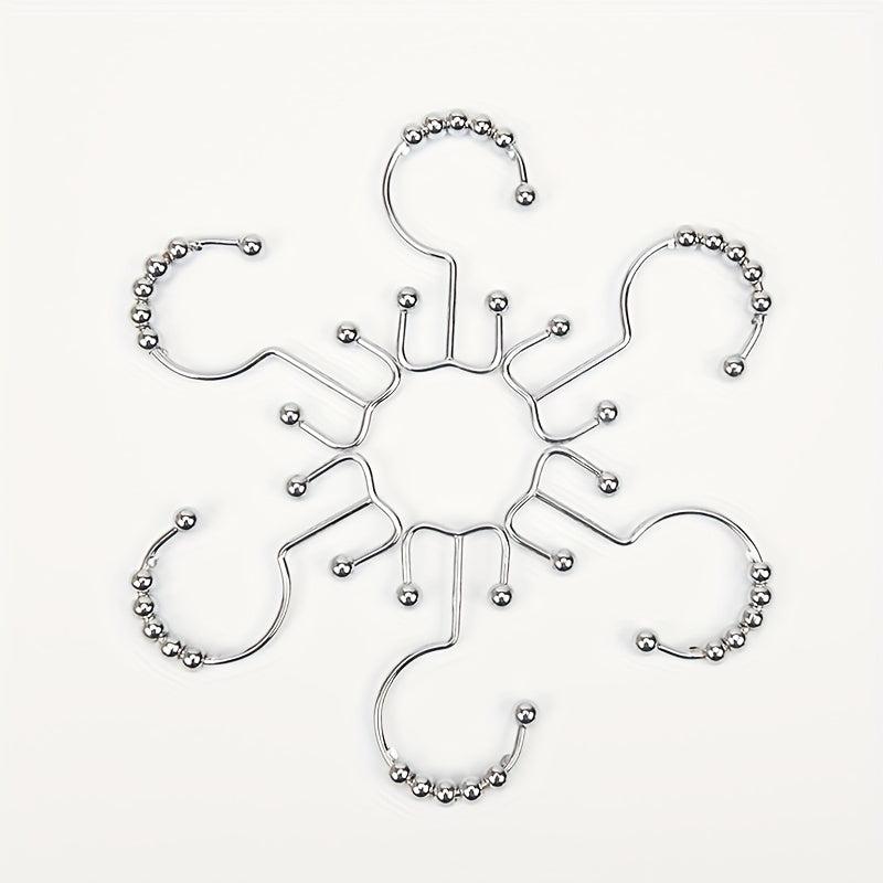 6Pcs Stainless Steel Mountain Ball Curtain Hooks