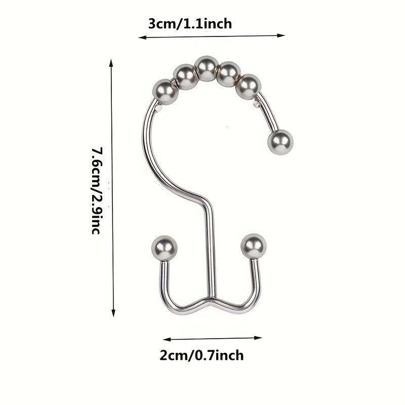 6Pcs Stainless Steel Mountain Ball Curtain Hooks