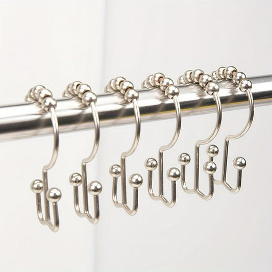 6Pcs Stainless Steel Mountain Ball Curtain Hooks