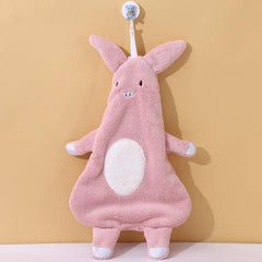 Coral Fleece Fingertip Towel Cartoon Pattern Soft Absorbent Towel