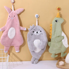 Coral Fleece Fingertip Towel Cartoon Pattern Soft Absorbent Towel