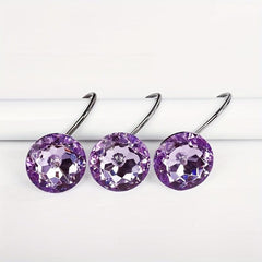 12pcs Rhinestone Acrylic Shower Curtain Hooks, Durable Metal Hooks for Easy Hang