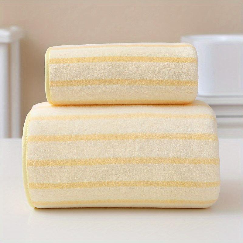 Macaroon Hand and Bath Towel Set, Absorbent and Soft Bathroom Shower Tool