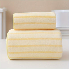 Macaroon Hand and Bath Towel Set, Absorbent and Soft Bathroom Shower Tool
