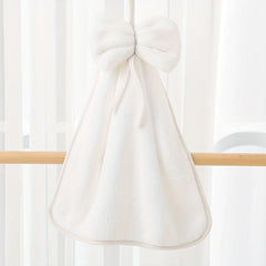 Bowknot Hanging Towel Coral Fleece Quick Drying Soft Towel