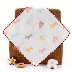 3pcs Animal Washcloth for Kids Babies Soft Cotton Towel Checkered Pattern