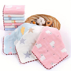 3pcs Animal Washcloth for Kids Babies Soft Cotton Towel Checkered Pattern