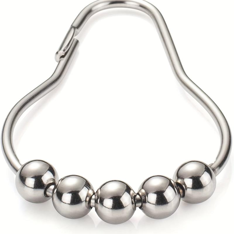 12pcs Polished Nickel Shower Curtain Hooks