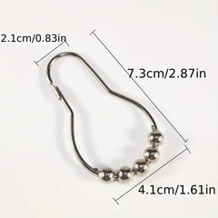 12pcs Polished Nickel Shower Curtain Hooks