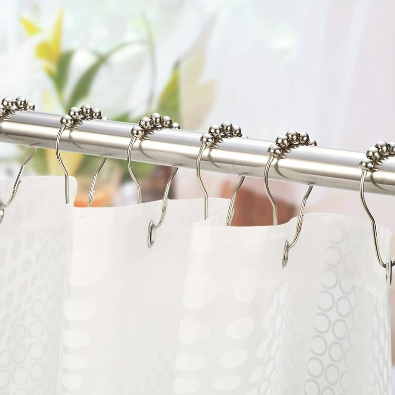 12pcs Polished Nickel Shower Curtain Hooks