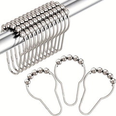 12pcs Polished Nickel Shower Curtain Hooks