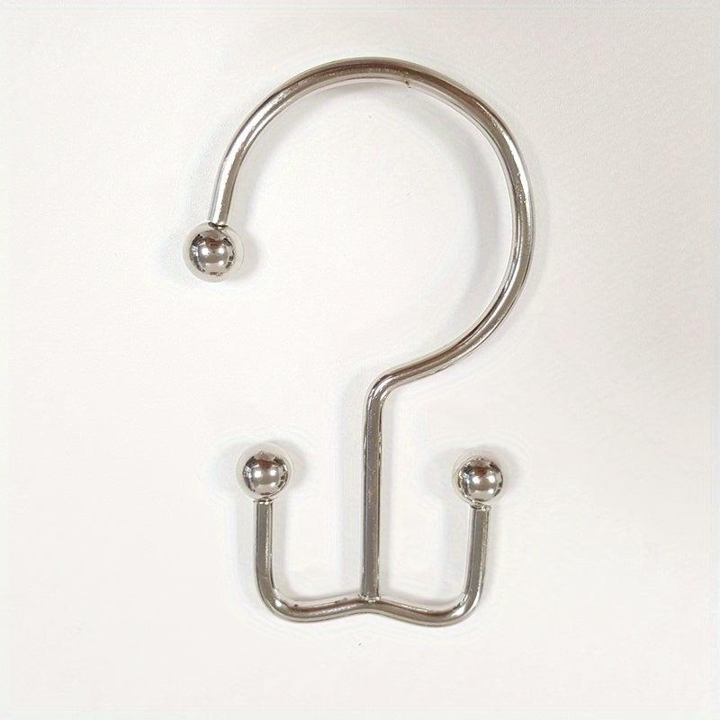 12pcs Double Sided Shower Curtain Hooks Rust Proof Shower Hangers