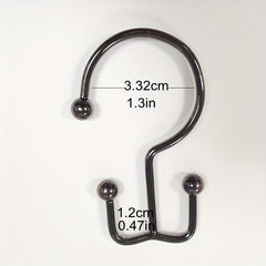 12pcs Double Sided Shower Curtain Hooks Rust Proof Shower Hangers