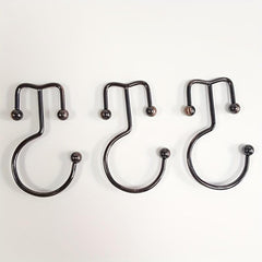 12pcs Double Sided Shower Curtain Hooks Rust Proof Shower Hangers