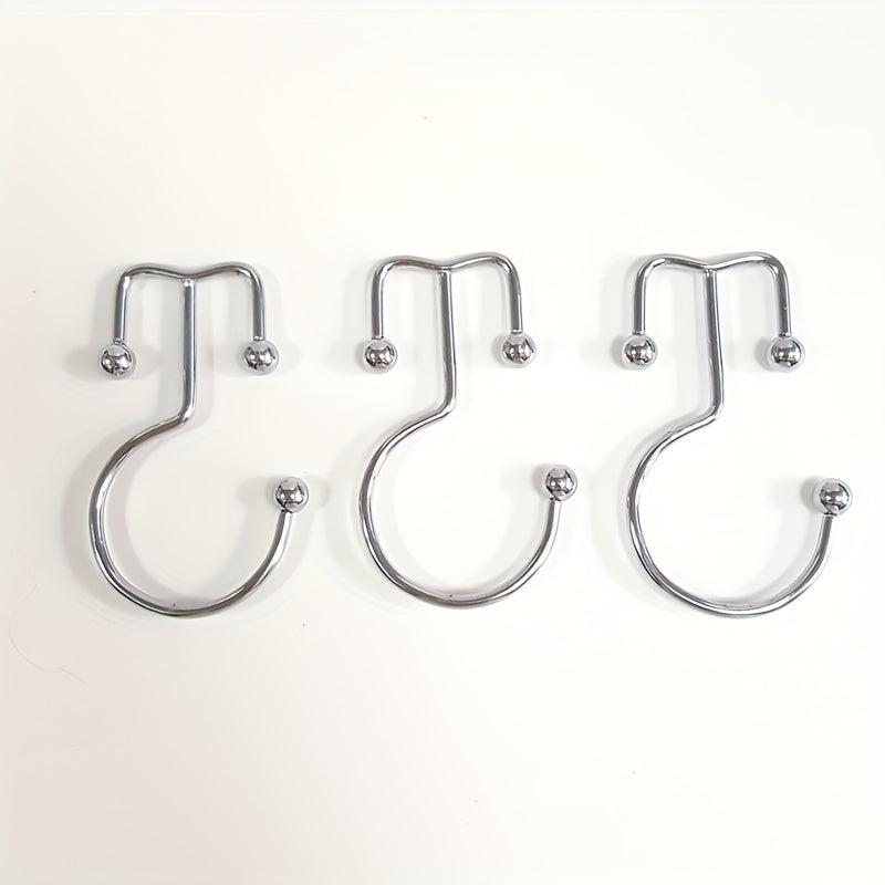 12pcs Double Sided Shower Curtain Hooks Rust Proof Shower Hangers