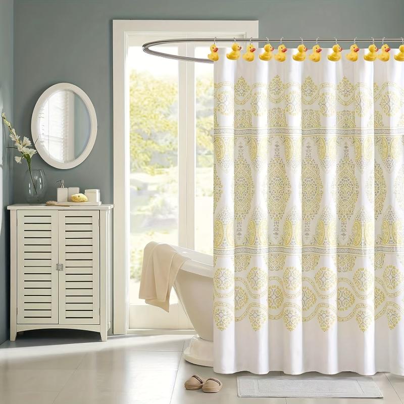 12pcs Duck Shower Curtain Hook Decorative Rustproof Bathroom Accessories
