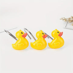 12pcs Duck Shower Curtain Hook Decorative Rustproof Bathroom Accessories
