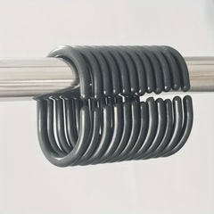 10pcs C-Shaped Shower Curtain Hooks Plastic Rings Bathroom Rod Hooks