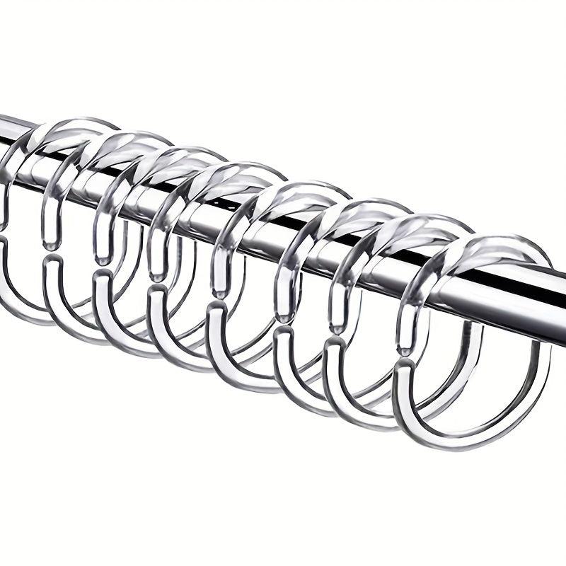 10pcs C-Shaped Shower Curtain Hooks Plastic Rings Bathroom Rod Hooks