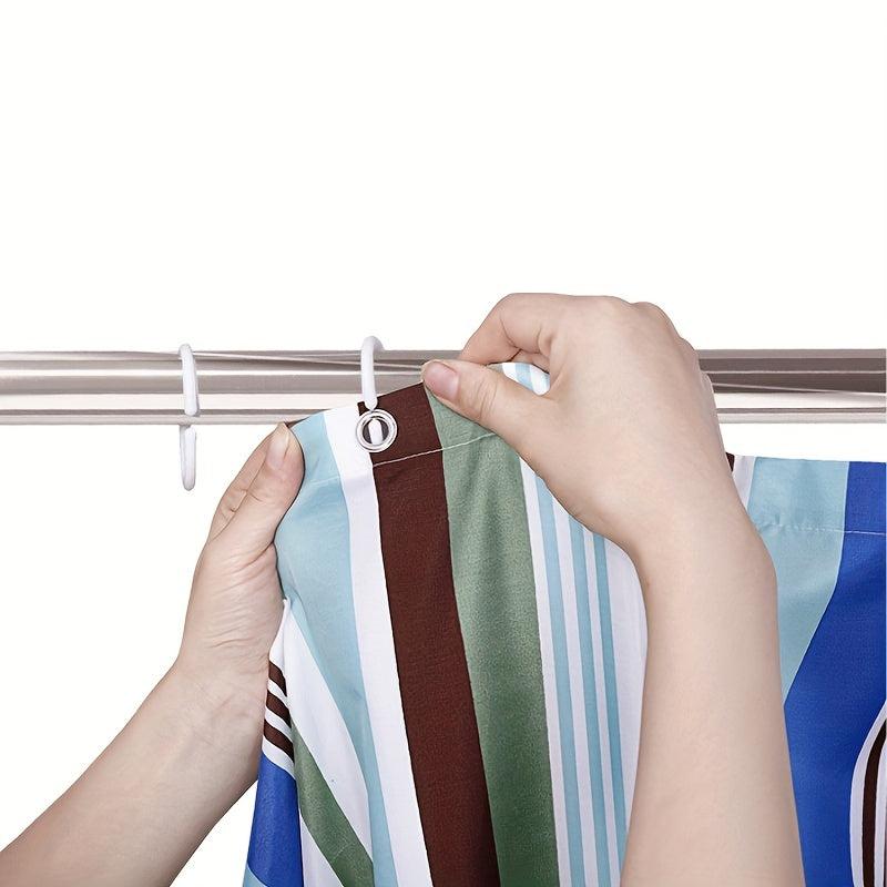 10pcs C-Shaped Shower Curtain Hooks Plastic Rings Bathroom Rod Hooks